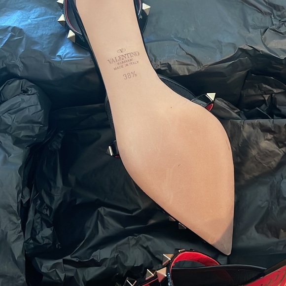 Valentino Garavani Rockstud patent leather slingback pump size 38 1/2 - Picture 3 of 6